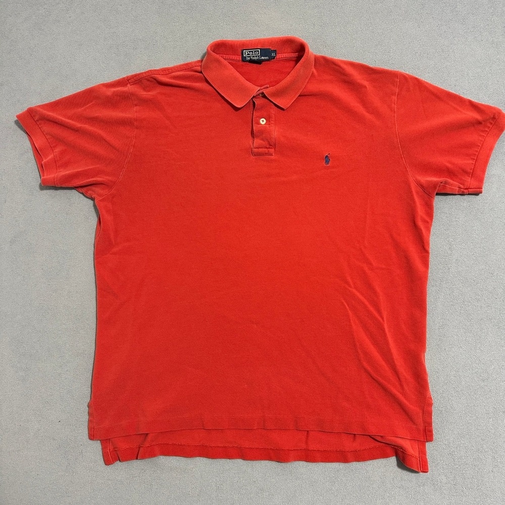 Polo Ralph Lauren Polo Shirt Pique Pony Logo Short Sleeve Red Mens Size XL